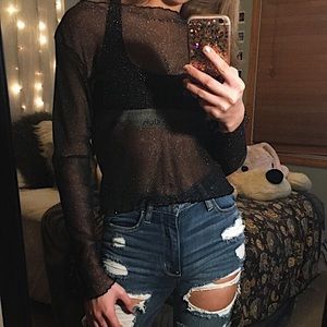 SOLD❌ Brandy Melville Sheer Sparkle Top
